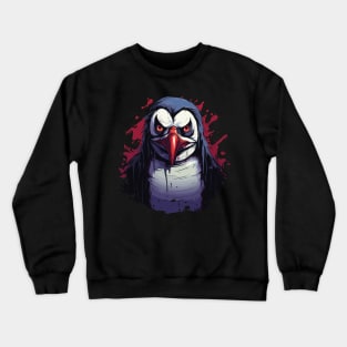 Creepy Penguin Halloween Design Crewneck Sweatshirt